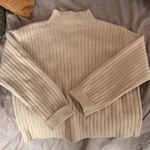 Cozy Ribbed Tan Sweater
